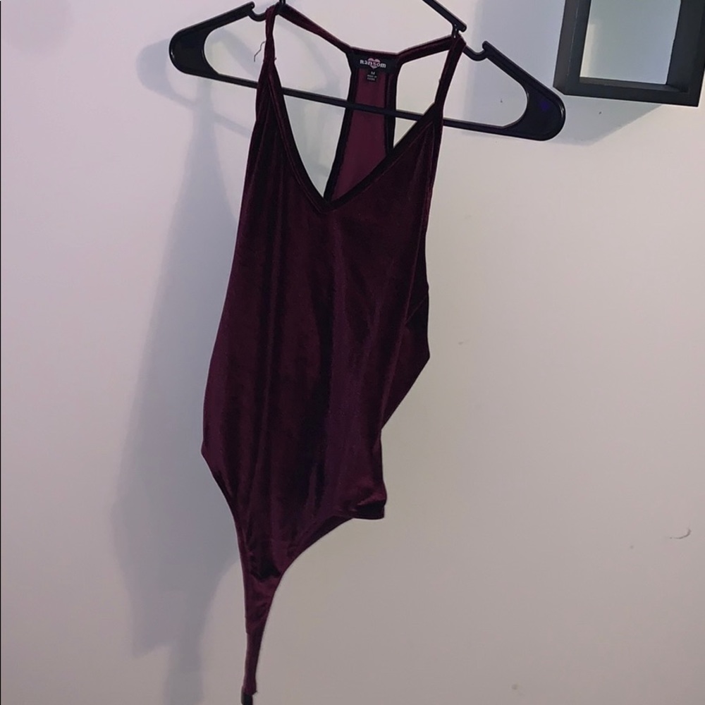 Purple Velvet Bodysuit